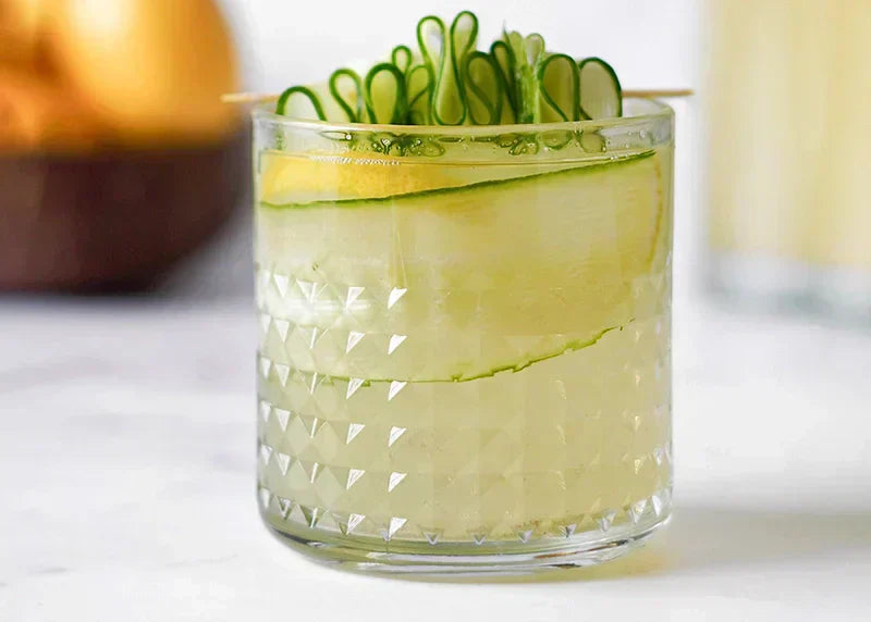 Cucumber gin lemonade mocktail