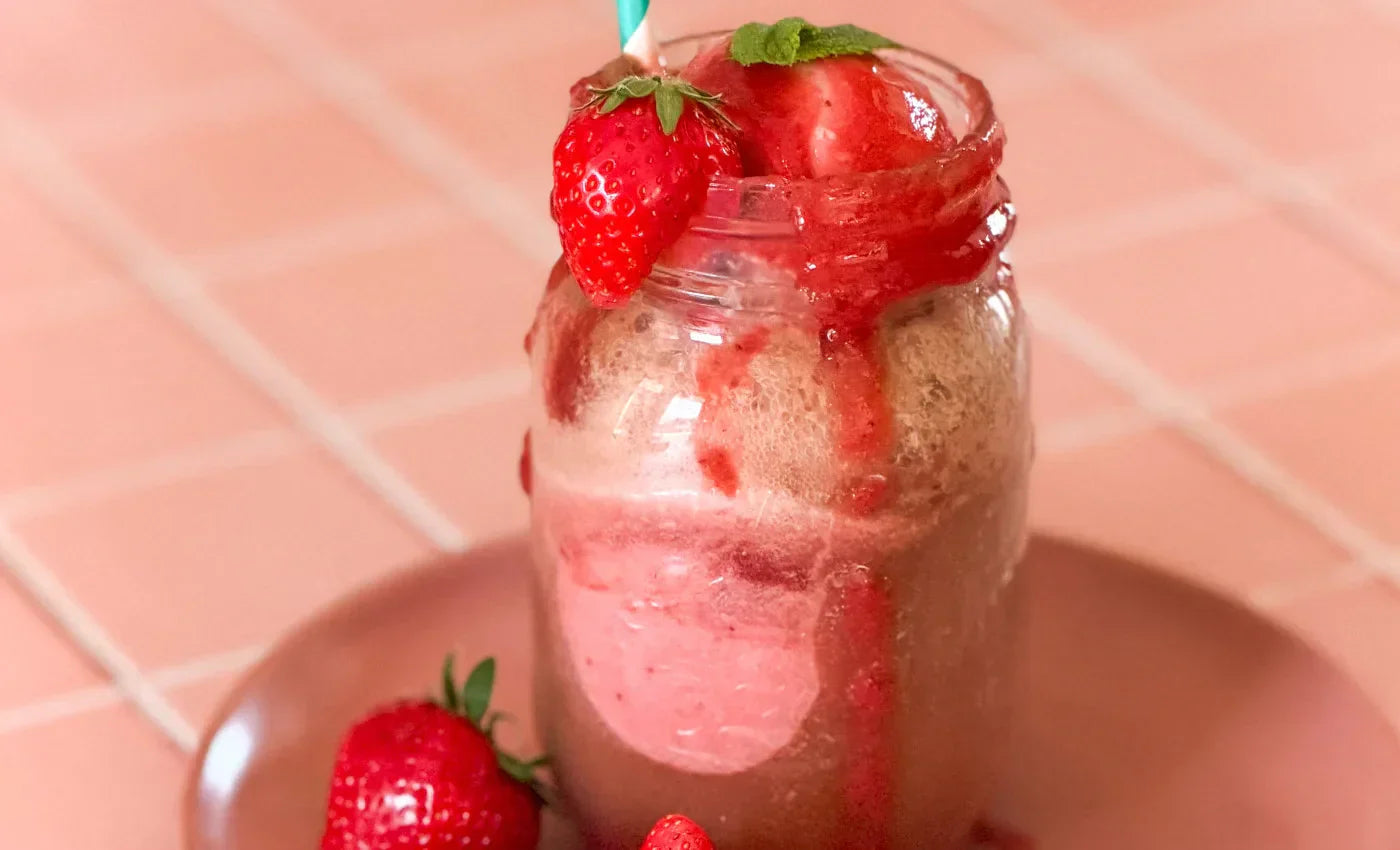 Sparkling Chocolate Strawberry Float
