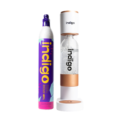 Machine à eau pétillante avec bouteille réutilisable et cylindre unique