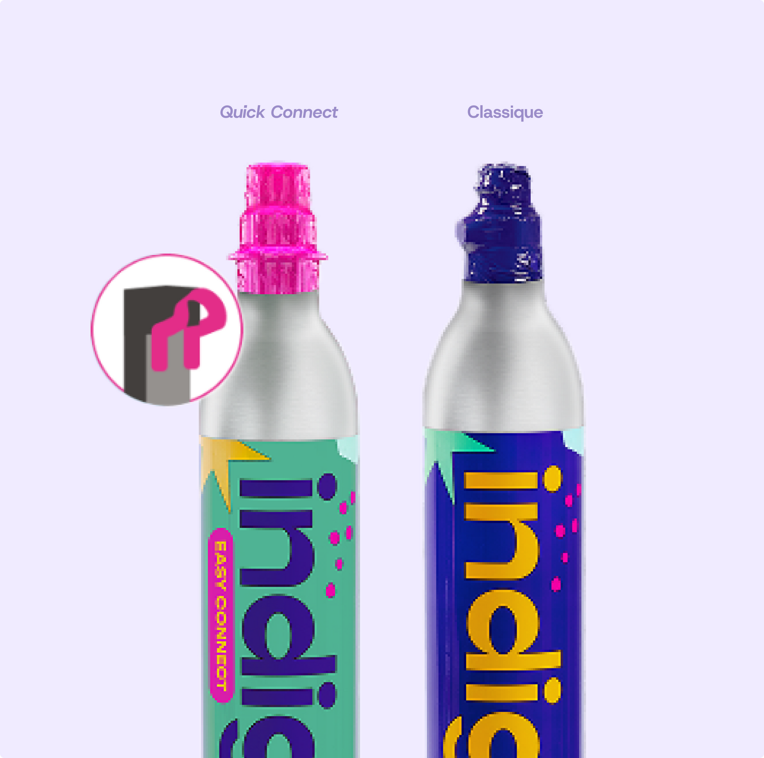 Simple to clip on or sturdy to screw on, our cylinders guarantee perfect effervescence, without any hassle.