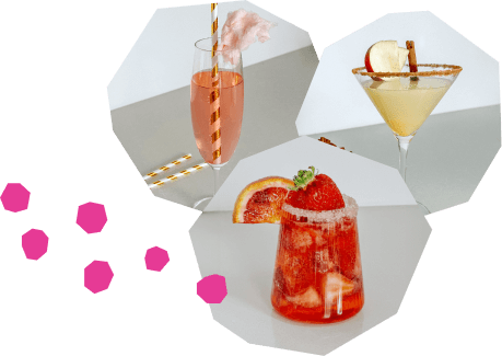 Trois cocktails festifs avec eau pétillante et vrais fruits